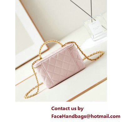 Chanel Lambskin, Resin  &  Gold-Tone Metal Clutch with Chain Bag AP3820 Light Pink 2025